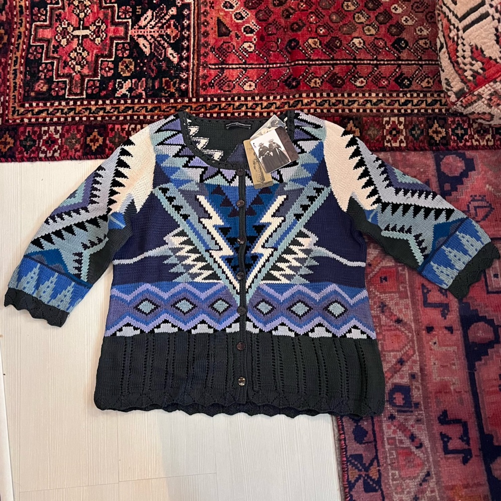Woven Tribal blues cardigan